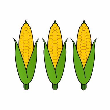 El çizimi mısır vektörü silueti izole edildi