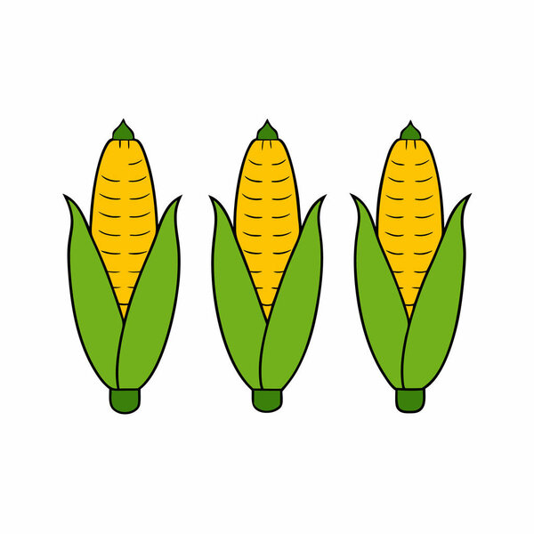 Hand drawn Corn icon vector silhouette isolated