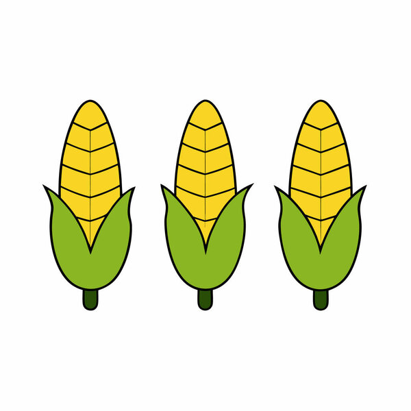 Hand drawn Corn vector silhouette isolated