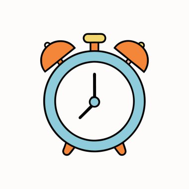Alarm saati Vektör Sanat Tasarımı izole edildi