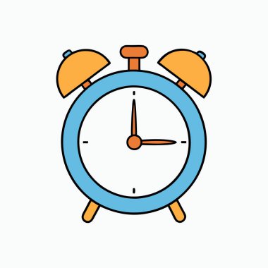 Alarm saati Vektör Sanat Tasarımı izole edildi