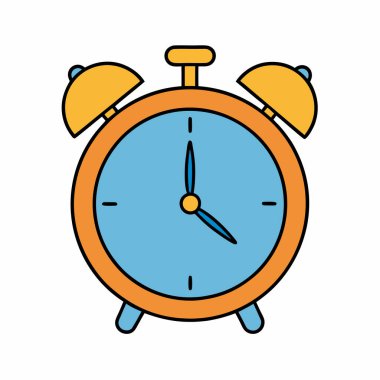 Alarm saati Vektör Sanat Tasarımı izole edildi