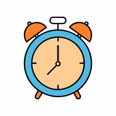 Alarm saati Vektör Sanat Tasarımı izole edildi