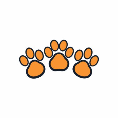 Üç Köpek Pençesi Logo Vektör Sanatı İzole Edildi