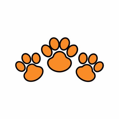 Üç Köpek Pençesi Logo Vektör Sanatı İzole Edildi