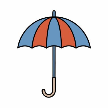 Şemsiye Vektör Sanat Simgesi İzole Tasarım