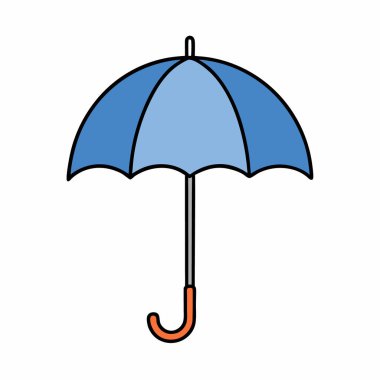 Şemsiye Vektör Sanat Simgesi İzole Tasarım