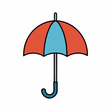 Şemsiye Vektör Sanat Simgesi İzole Tasarım