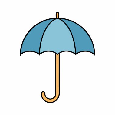 Şemsiye Vektör Sanat Simgesi İzole Tasarım