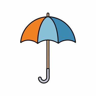 Şemsiye Simgesi Vektör Sanatı İzole Edildi