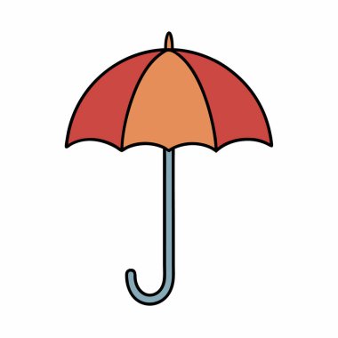 Şemsiye Simgesi Vektör Sanatı İzole Edildi