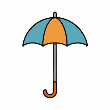 Şemsiye Simgesi Vektör Sanatı İzole Edildi