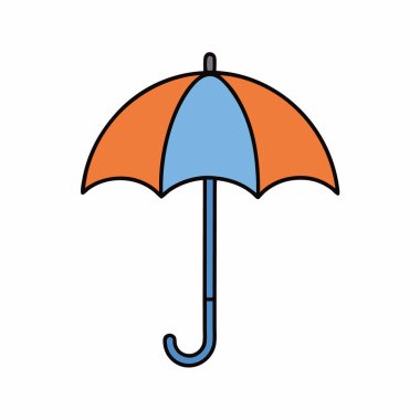 Şemsiye Simgesi Vektör Sanat İllüstrasyonu