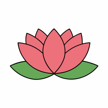 Renkli Lotus Çiçek Vektörü Sanat Tasarımı