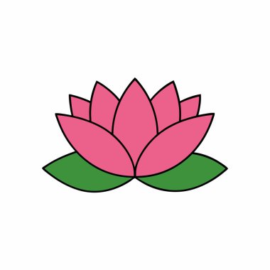 Colourful Lotus Flower Vector Art Design clipart