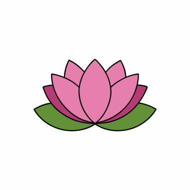 Renkli Lotus Çiçek Vektörü Sanat Tasarımı