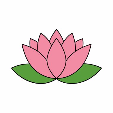 Nilüfer Çiçeği Vektör Sanatı İzole Edildi