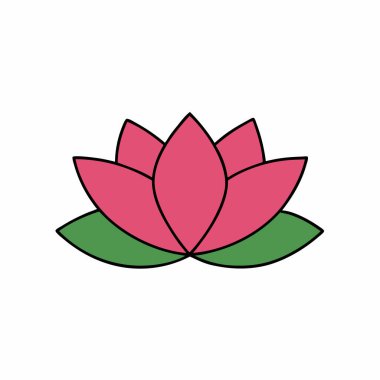 Nilüfer Çiçeği Vektör Sanatı İzole Edildi