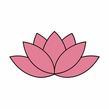 Lotus Çiçeği Vektör Sanat Tasarımı İzole Edildi