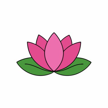 Lotus Çiçeği Vektör Sanat Tasarımı İzole Edildi