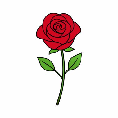 Vektör Gül Çiçeği Sanatı İzole Edildi