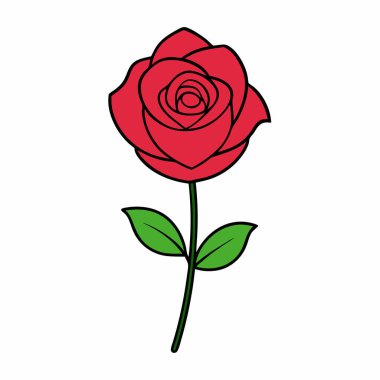 Vektör Gül Çiçeği Sanatı İzole Edildi