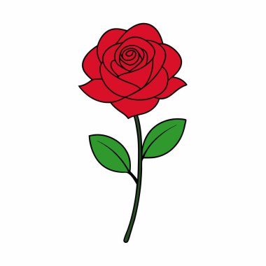 Vektör Gül Çiçeği Sanatı İzole Edildi