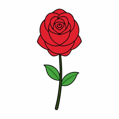 Vektör Gül Çiçeği Sanatı İzole Edildi