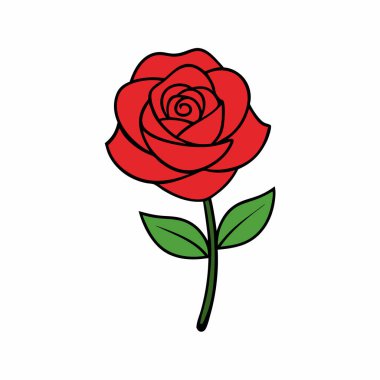 Gül Çiçeği Vektör Sanatı İzole Edildi