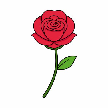 Gül Çiçeği Vektör Sanatı İzole Edildi