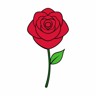 Gül Çiçeği Vektör Sanatı İzole Edildi