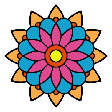 Yaratıcı Çiçek Mandala Dekorasyon Vektörü