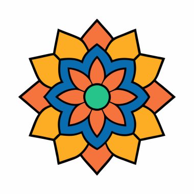 Yaratıcı Çiçek Mandala Dekorasyon Vektörü