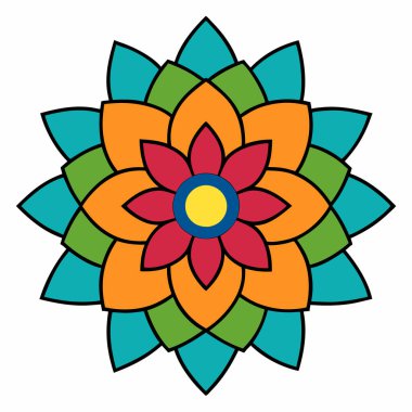 Yaratıcı Çiçek Mandala Şablon Vektörü
