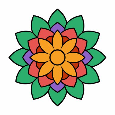 Yaratıcı Mandala Şablon Vektör Sanatı İzole Edildi