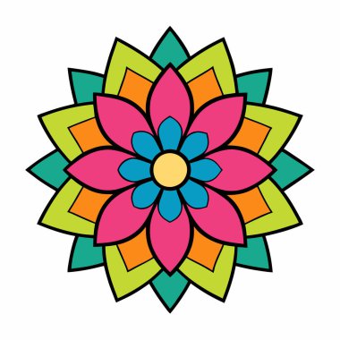 Mandala Şablon Vektör Sanatı İzole Edildi