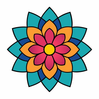 Renkli Mandala Vektör Sanatı