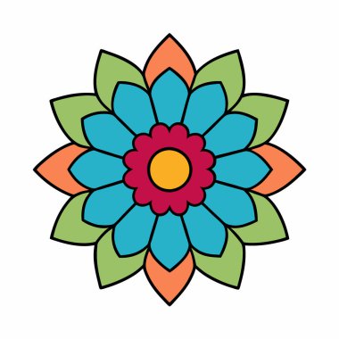 Renkli Mandala Vektör Sanatı