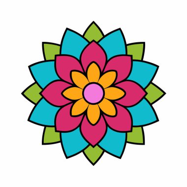 Renkli Mandala Vektör Sanatı