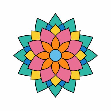 Çiçek desenli mandala vektör sanatı