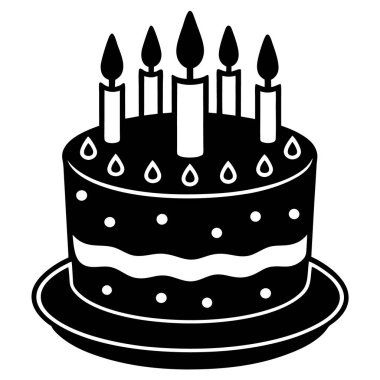 bir pasta simgesi, basit vektör illüstrasyonu