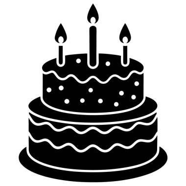 Doğum günü pastası simgesi. Doğum günü pastası vektör simgesi beyaz arka plan üzerinde izole web tasarımı için basit örnek