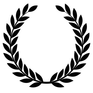 Beyaz arkaplan vektöründe defne çelengi