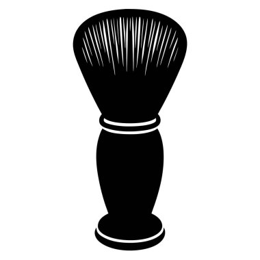 Tıraş fırçası ikonu. Berber araçları vektör simgesinin düz çizimi