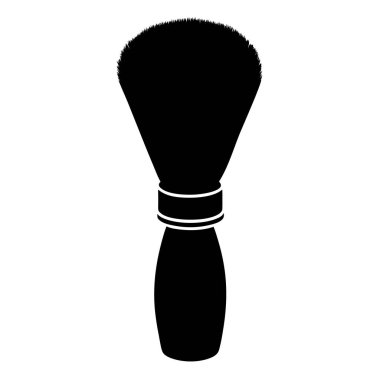 Tıraş fırçası ikonu. Berber araçları vektör simgesinin düz çizimi