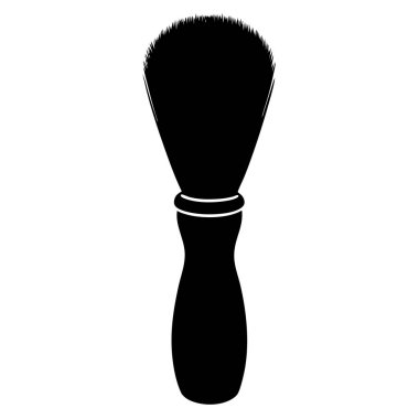 Tıraş fırçası ikonu. Berber araçları vektör simgesinin düz çizimi