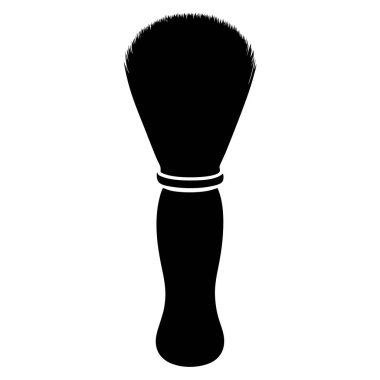 Tıraş fırçası ikonu. Berber araçları vektör simgesinin düz çizimi