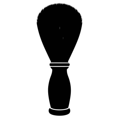 Tıraş fırçası ikonu. Berber araçları vektör simgesinin düz çizimi