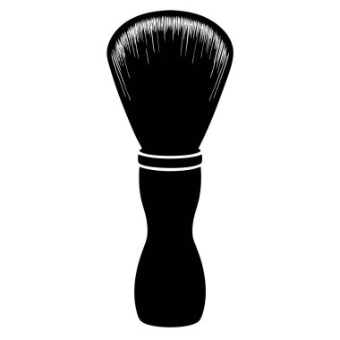 Tıraş fırçası ikonu. Berber araçları vektör simgesinin düz çizimi