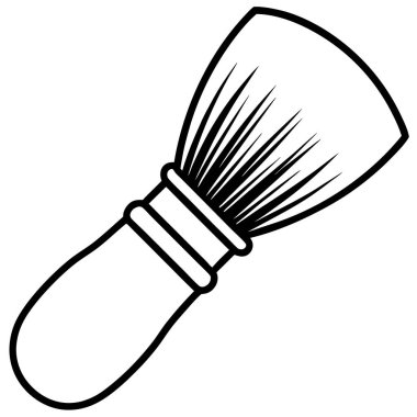 Berber fırçası ikonu. Berber araçları vektör simgesinin düz çizimi